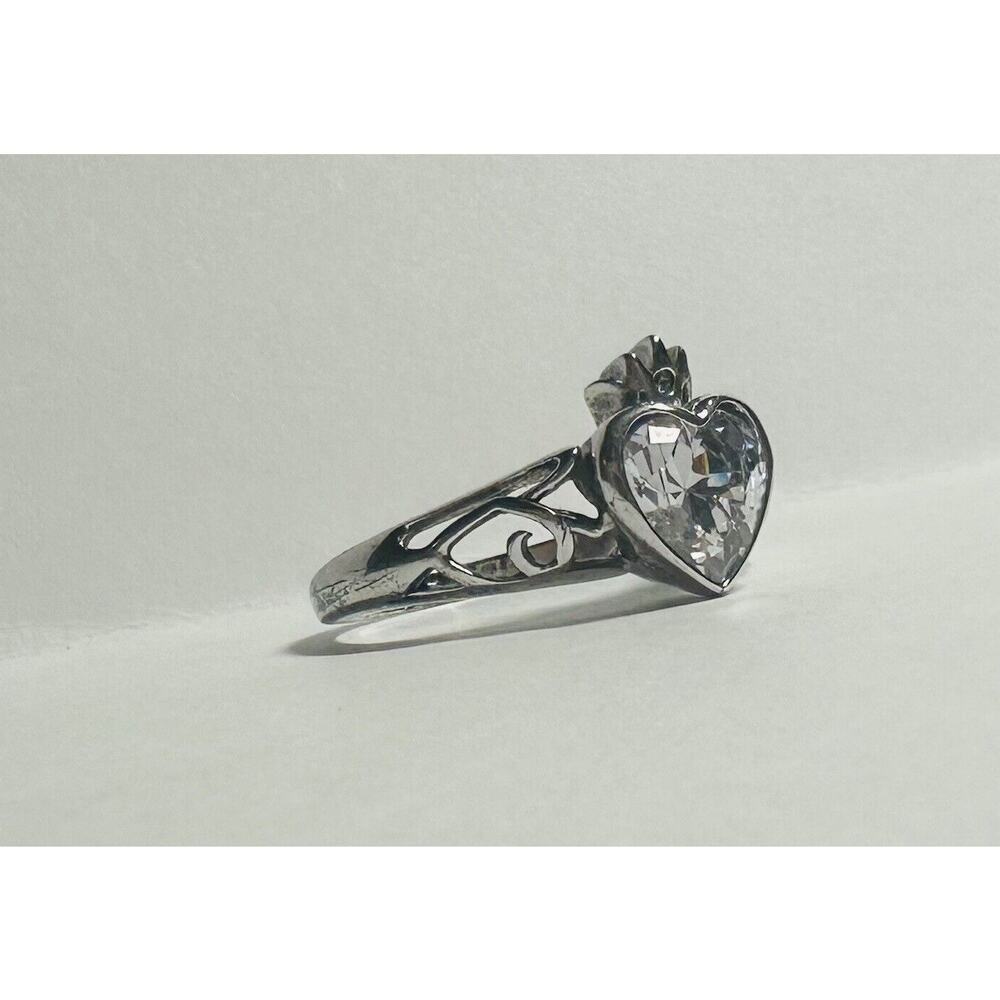 Sterling Silver .925 QUEEN HEART ROYAL TOPAZ RING SIZE 10